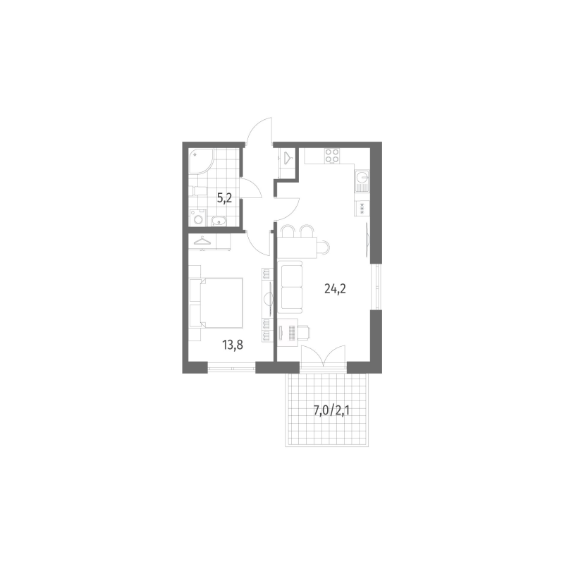 2 ккв (Евро) 49,4 м²