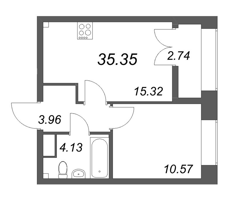 2 ккв (Евро) 35,4 м²