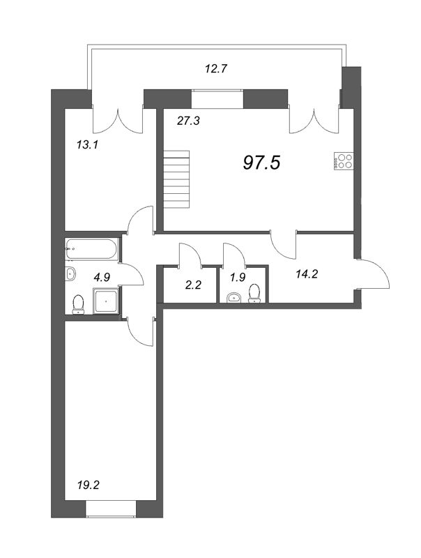 3 ккв (Евро) 96 м²