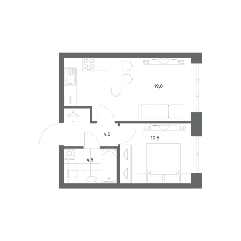 2 ккв (Евро) 38,2 м²