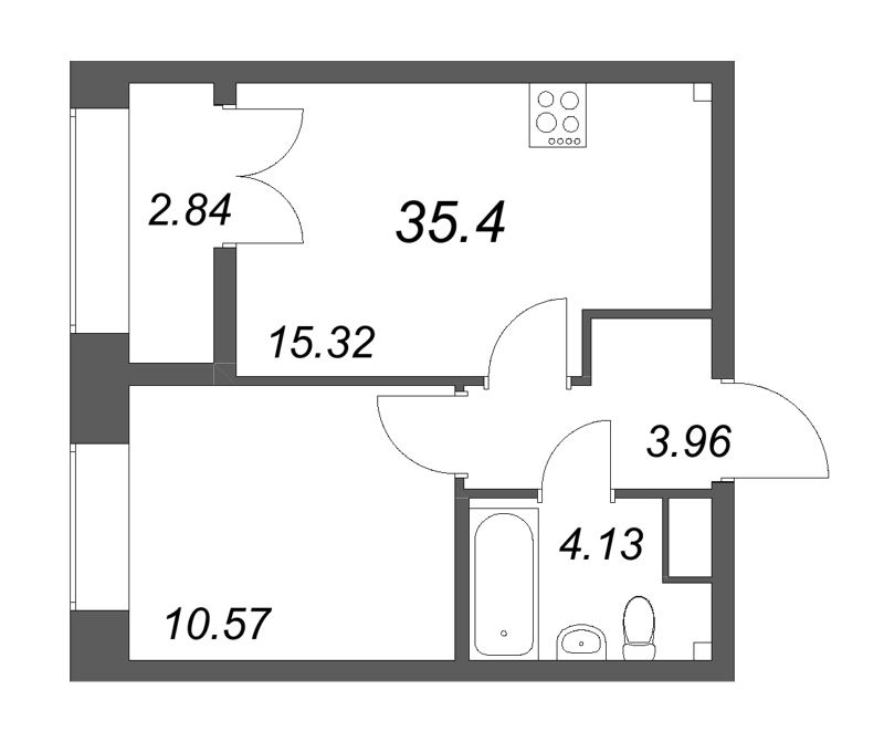 2 ккв (Евро) 35,4 м²