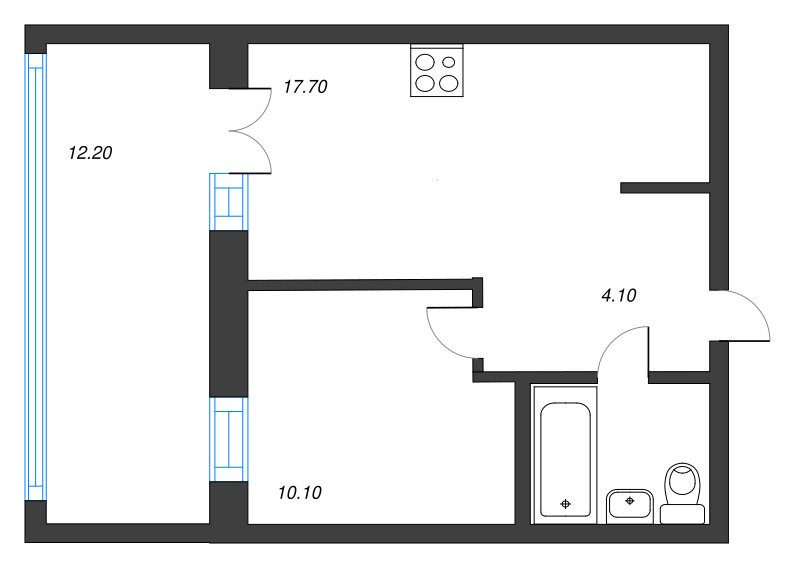 2 ккв (Евро) 39,8 м²