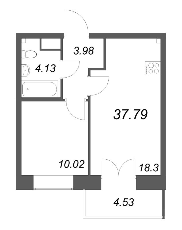 2 ккв (Евро) 37,8 м²