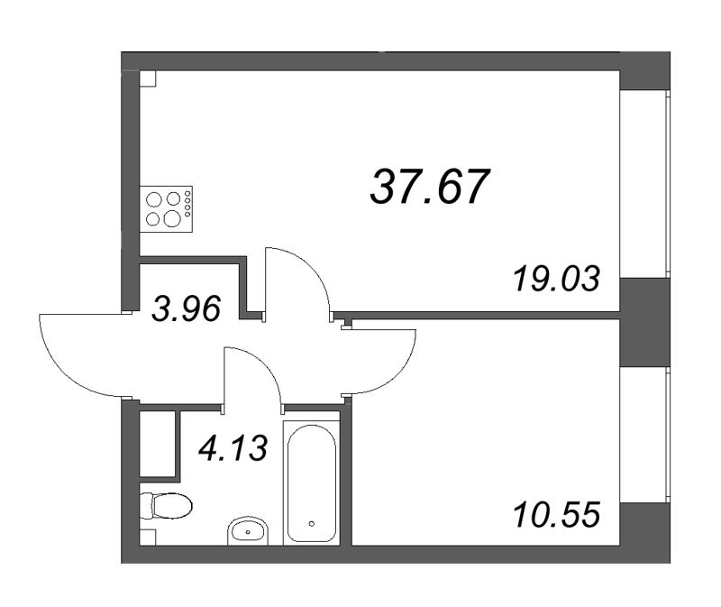 2 ккв (Евро) 37,7 м²