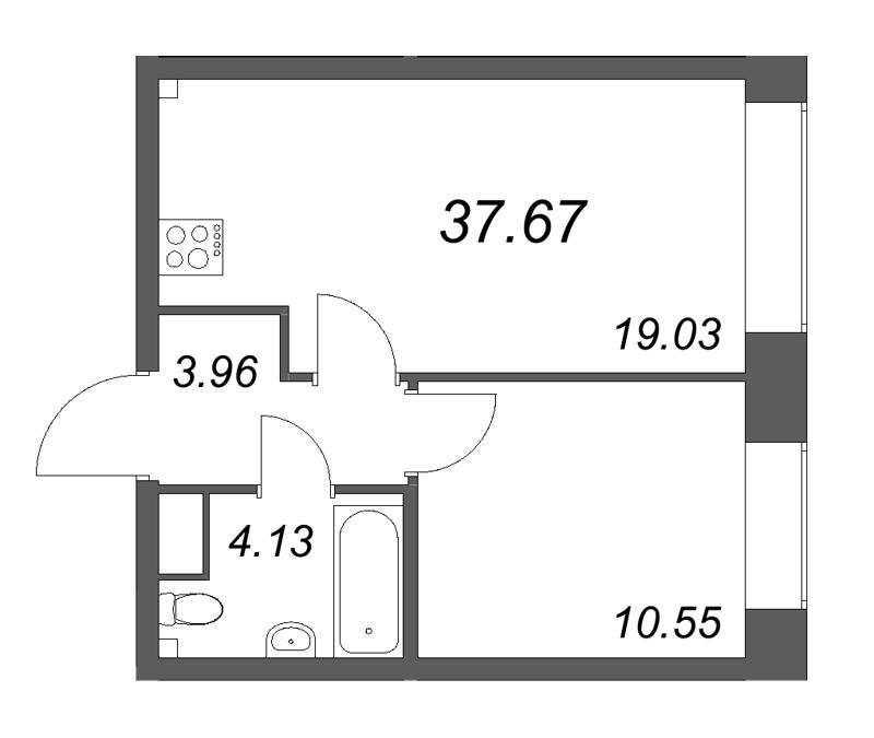 2 ккв (Евро) 37,7 м²