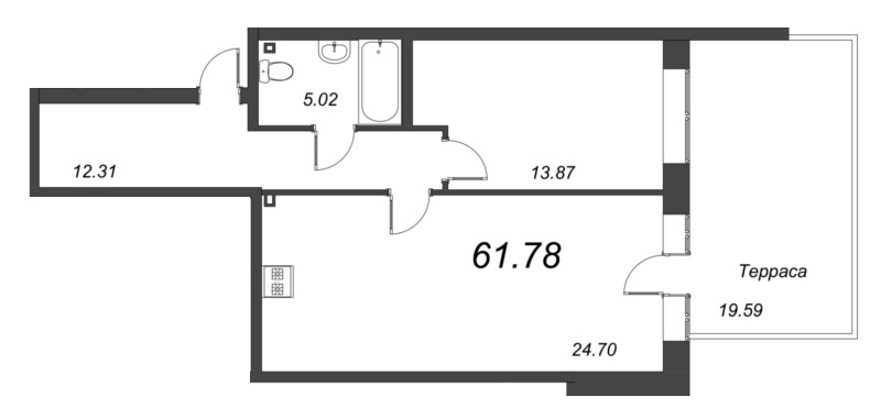 2 ккв (Евро) 62,1 м²