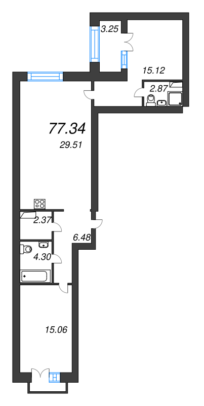 3 ккв (Евро) 83,1 м²