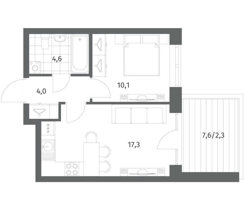 2 ккв (Евро) 38,3 м²