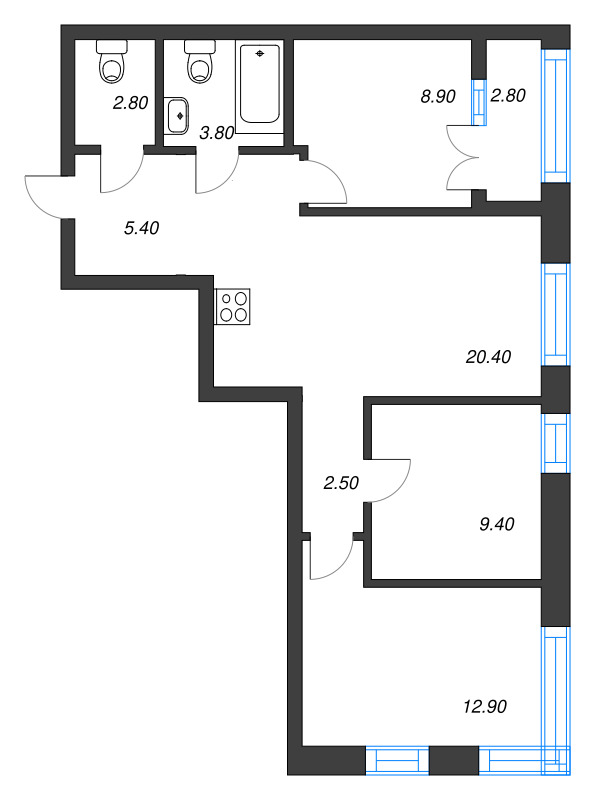 4 ккв (Евро) 67,5 м²
