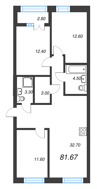 4 ккв (Евро) 81,7 м²