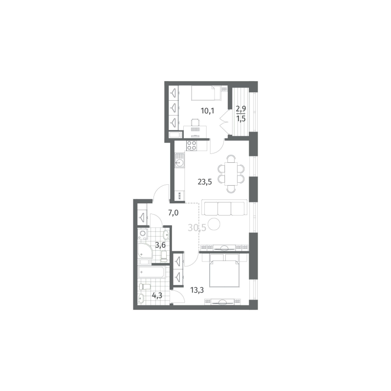 3 ккв (Евро) 63,4 м²