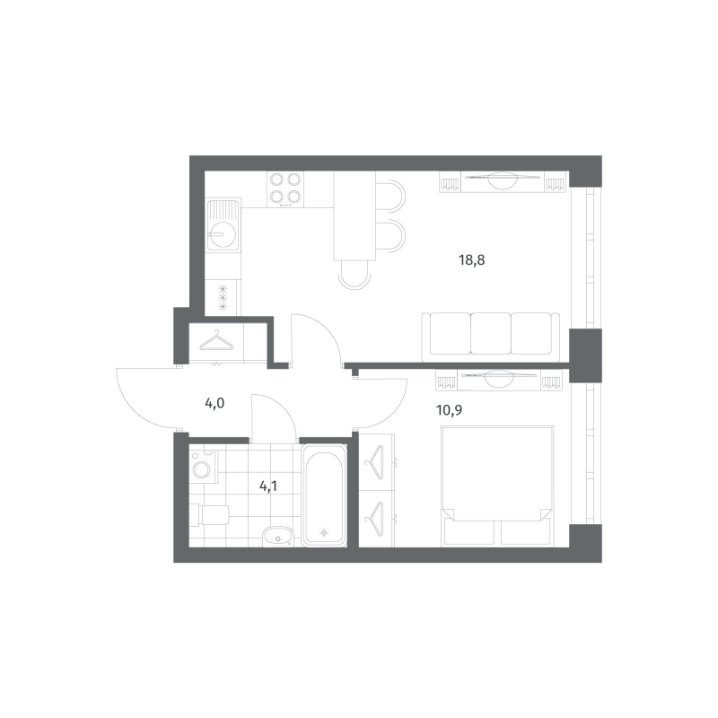 2 ккв (Евро) 38,3 м²