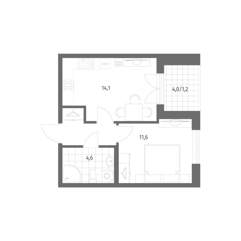 1 ккв 35,4 м²