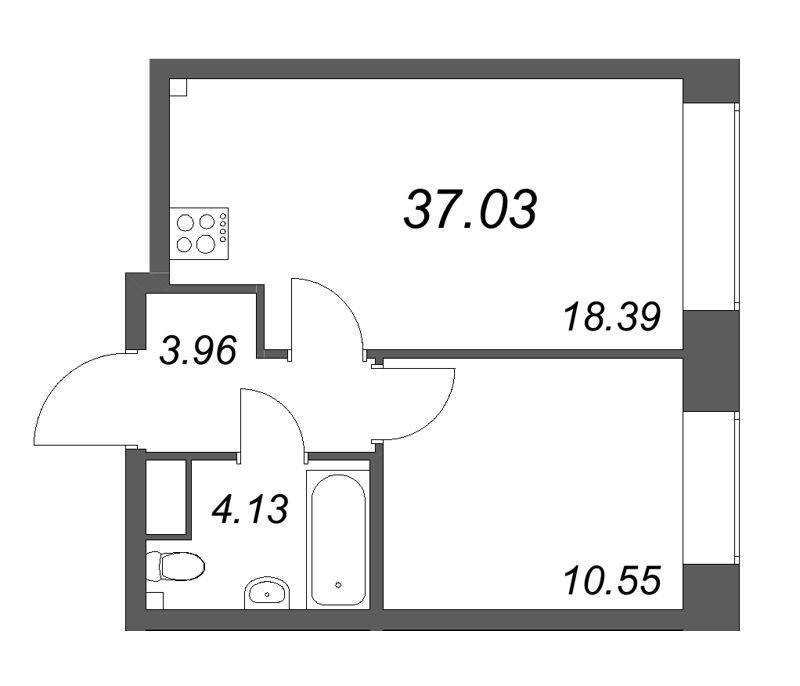 2 ккв (Евро) 37 м²