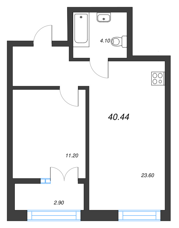 2 ккв (Евро) 40,4 м²
