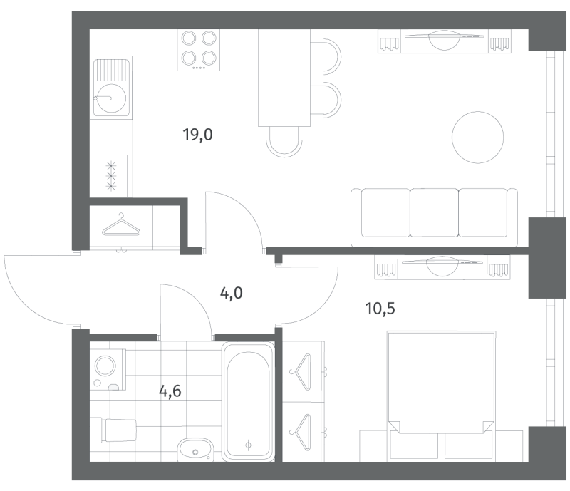 2 ккв (Евро) 38,2 м²