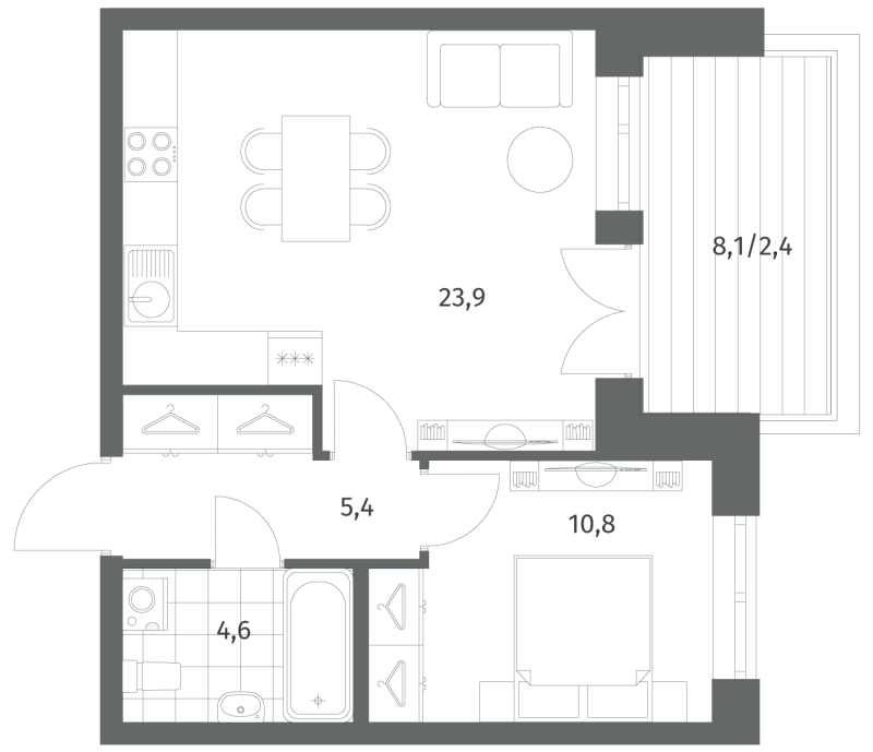 2 ккв (Евро) 47,1 м²