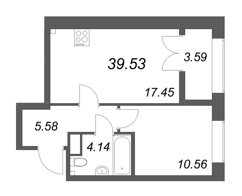 2 ккв (Евро) 39,5 м²
