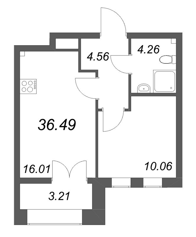 2 ккв (Евро) 36,5 м²