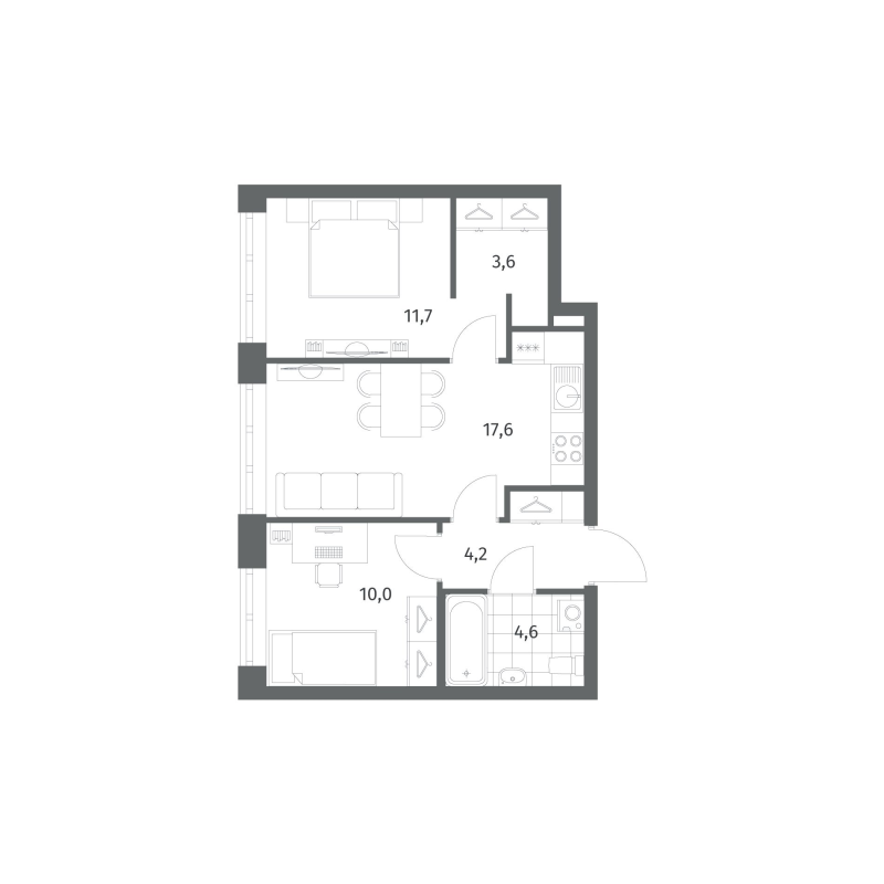 3 ккв (Евро) 51,7 м²