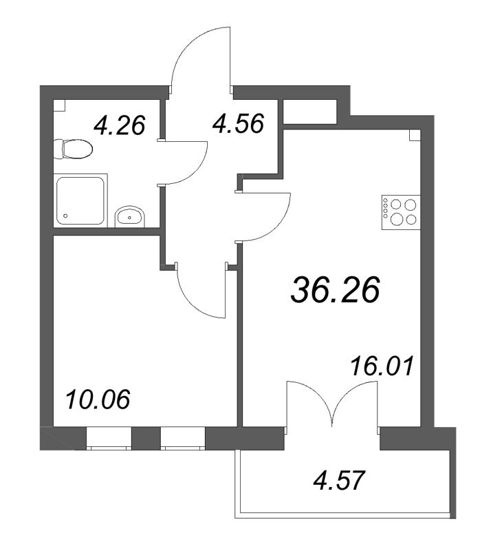2 ккв (Евро) 36,3 м²