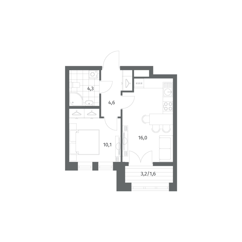 2 ккв (Евро) 36,5 м²