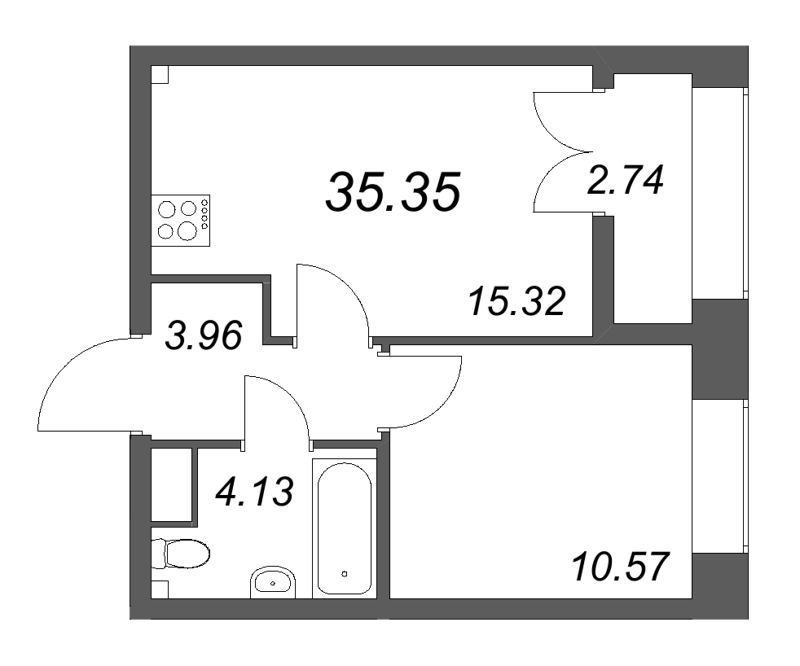 2 ккв (Евро) 35,4 м²