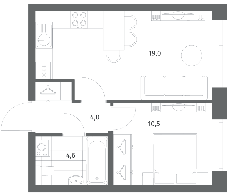 2 ккв (Евро) 38,2 м²