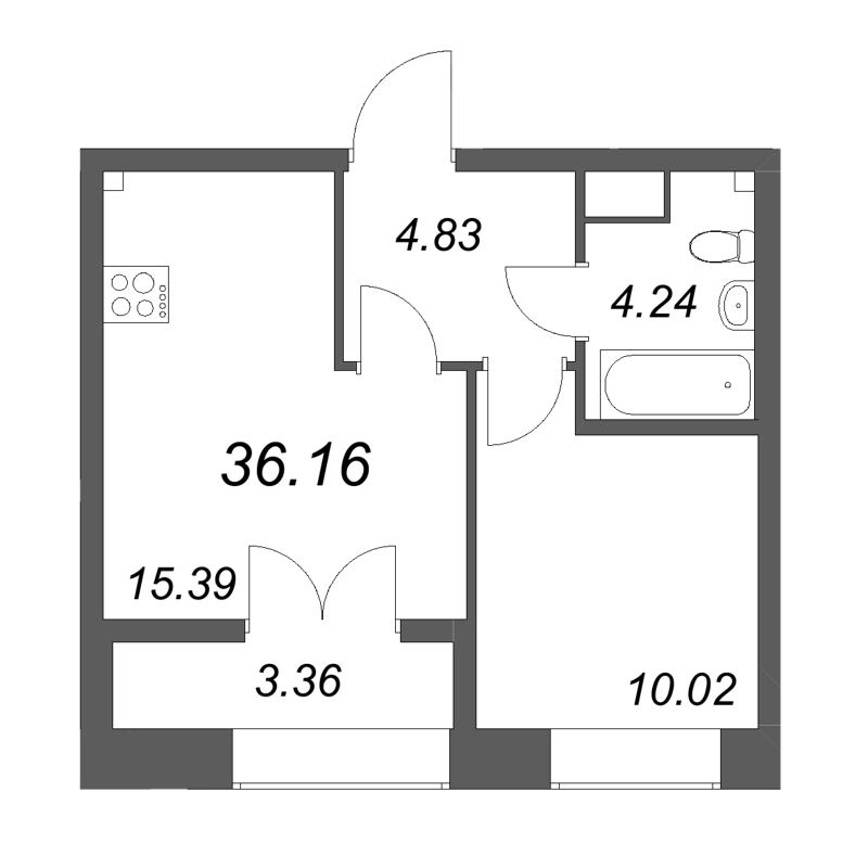 2 ккв (Евро) 36,2 м²