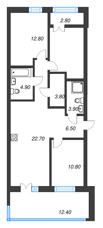 4 ккв (Евро) 86 м²