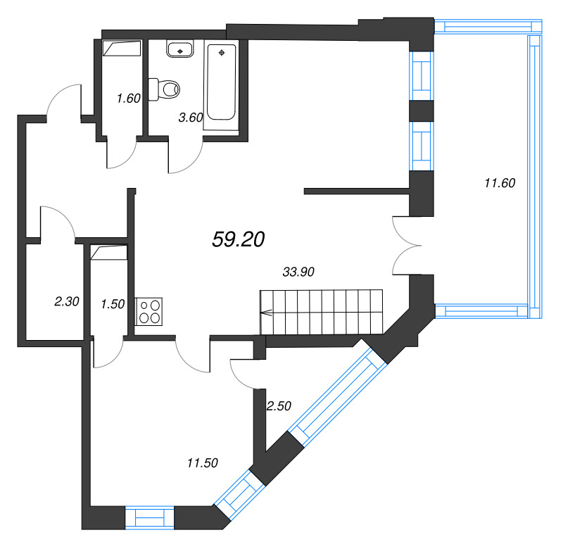 2 ккв (Евро) 79,4 м²