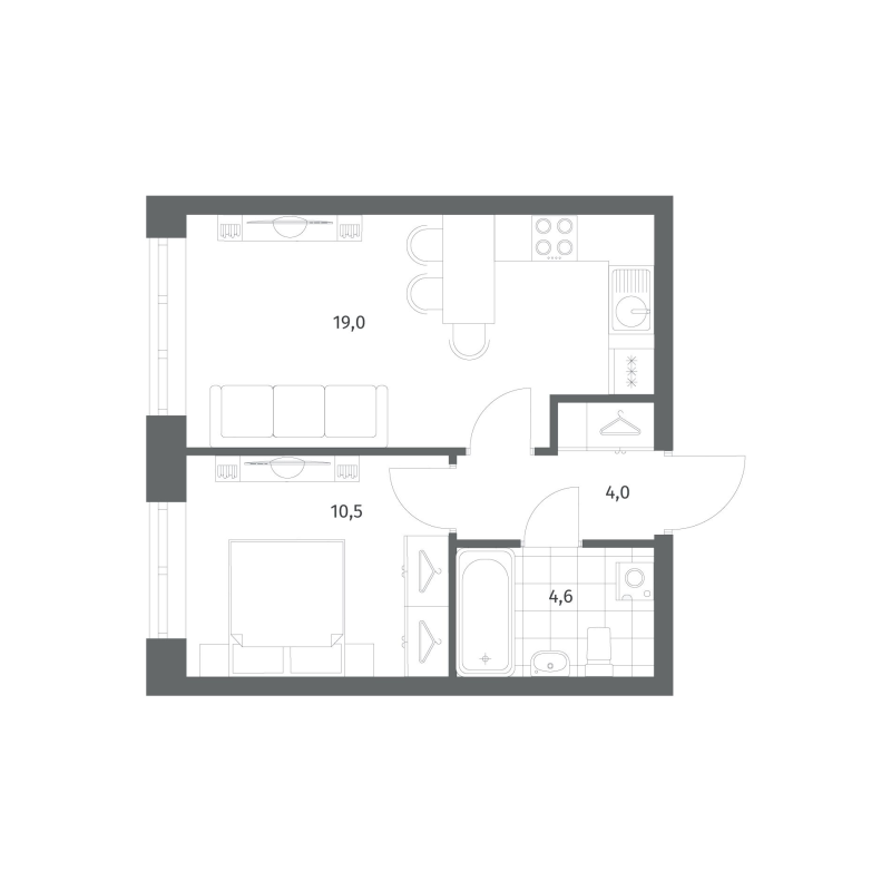 2 ккв (Евро) 38,2 м²