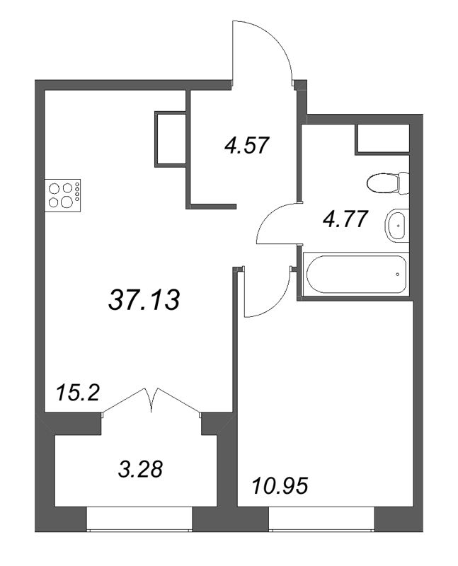 2 ккв (Евро) 37,1 м²