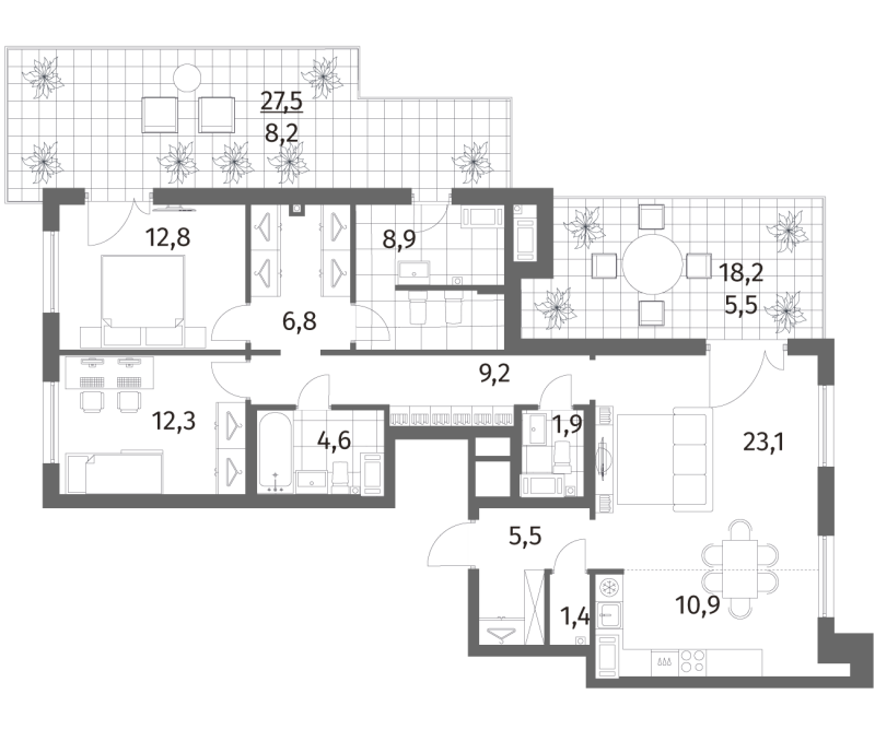 3 ккв (Евро) 111,1 м²