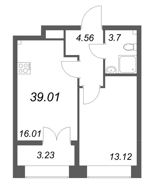 2 ккв (Евро) 39 м²