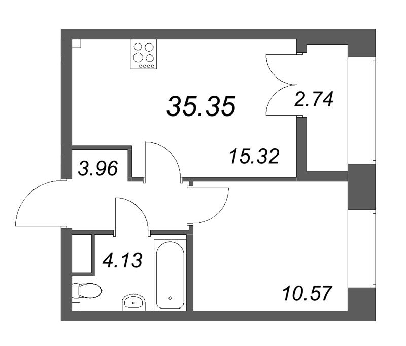 2 ккв (Евро) 35,4 м²