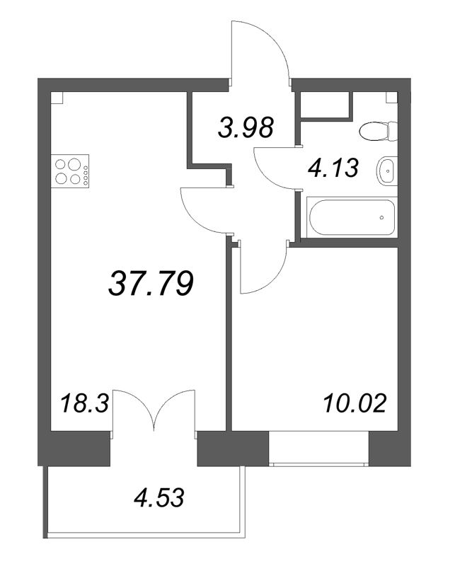 2 ккв (Евро) 37,8 м²