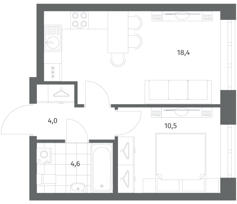 2 ккв (Евро) 37,5 м²