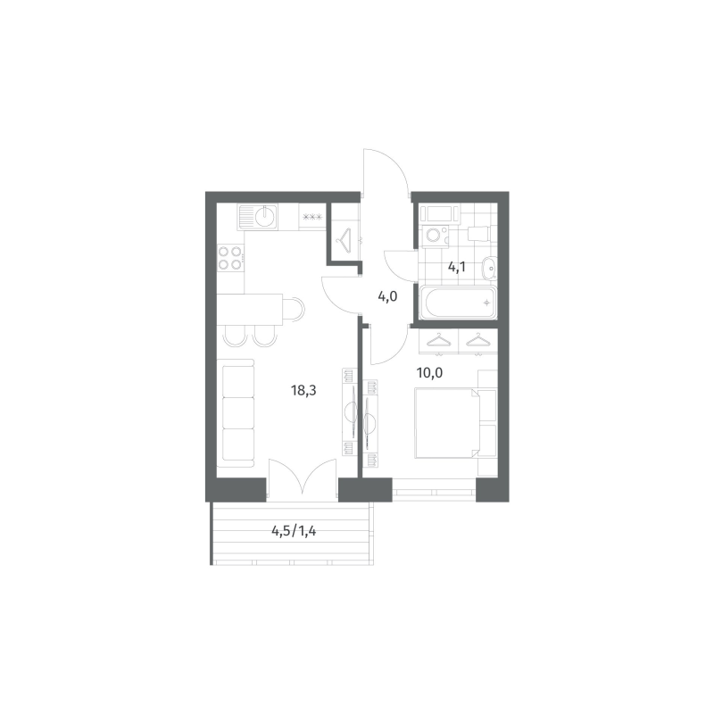2 ккв (Евро) 37,8 м²