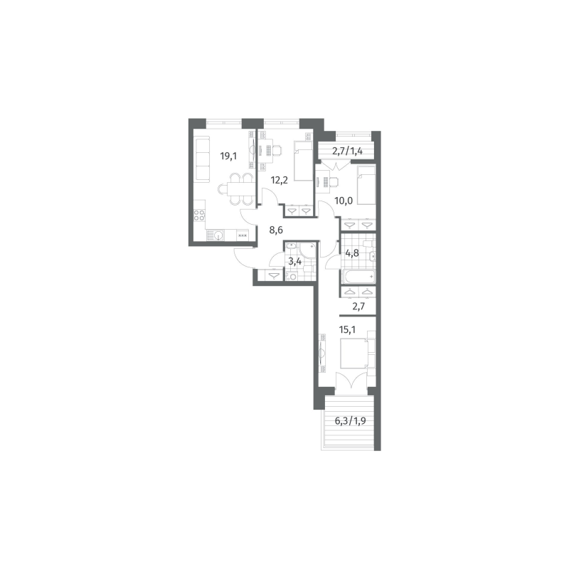 4 ккв (Евро) 79,1 м²