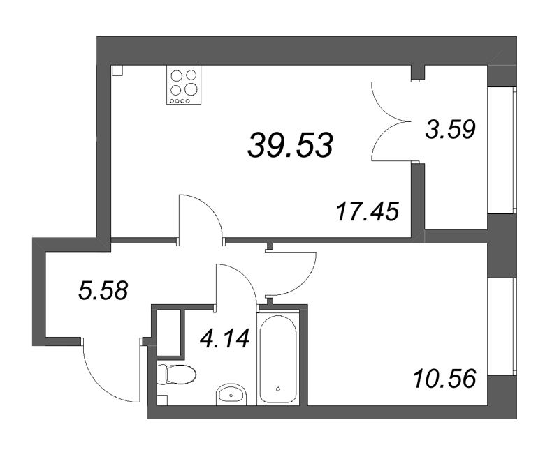 2 ккв (Евро) 39,5 м²