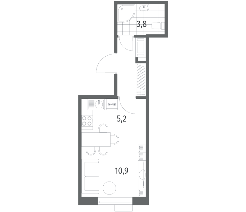 Студия 23,6 м²