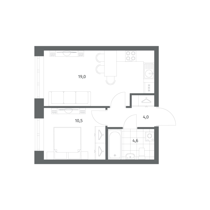 2 ккв (Евро) 38,2 м²