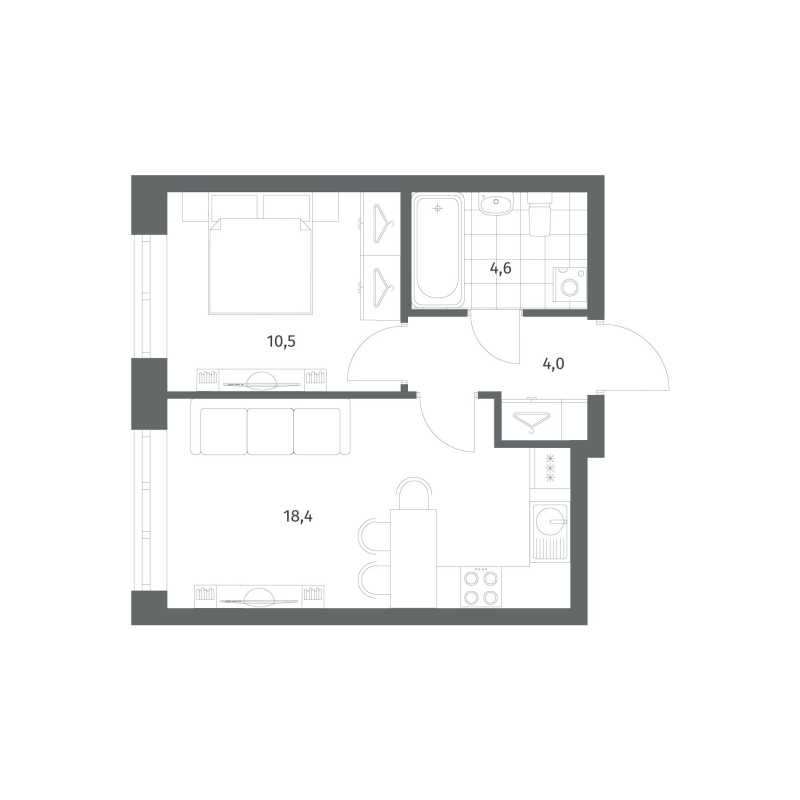 2 ккв (Евро) 37,6 м²