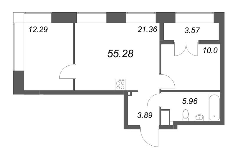 3 ккв (Евро) 55,3 м²