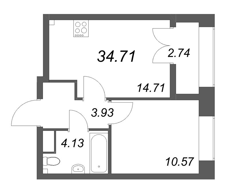 1 ккв 34,7 м²