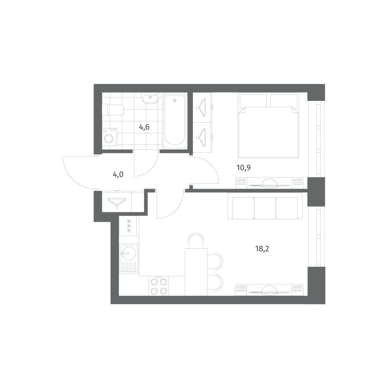 2 ккв (Евро) 37,7 м²