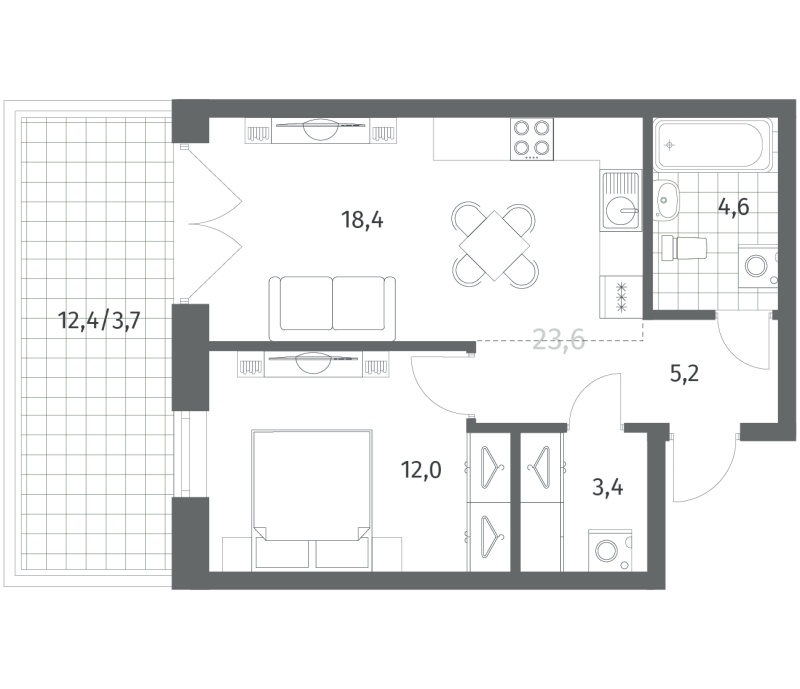2 ккв (Евро) 47,5 м²