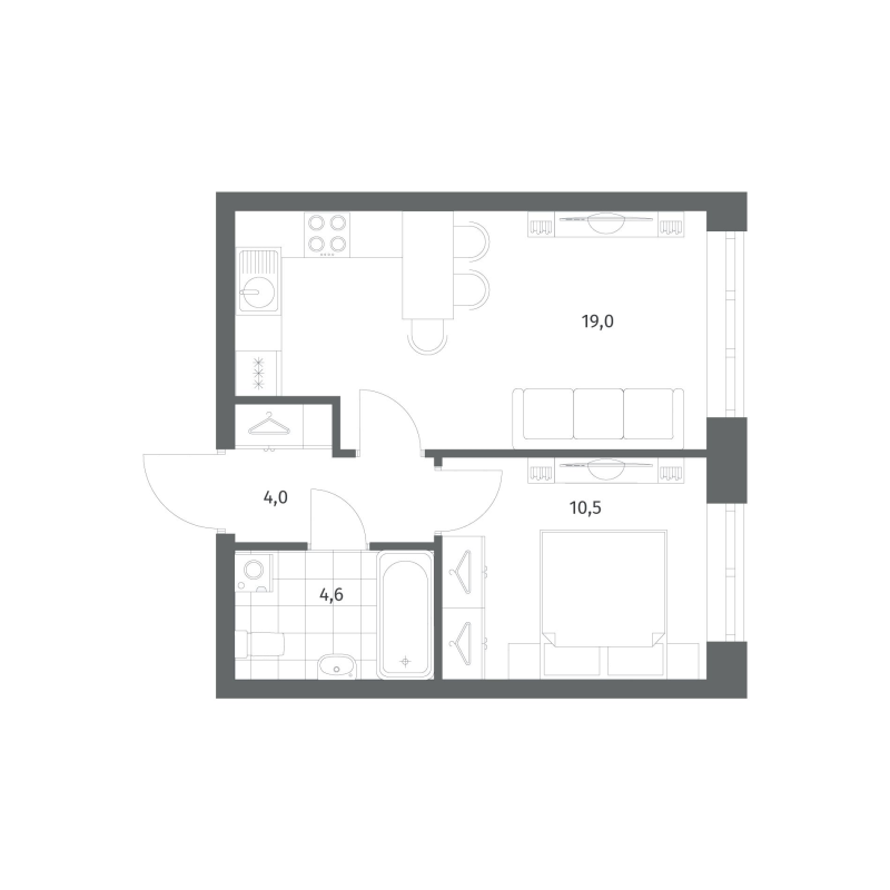 2 ккв (Евро) 38,2 м²