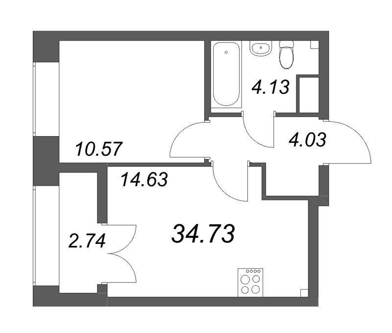 1 ккв 34,7 м²